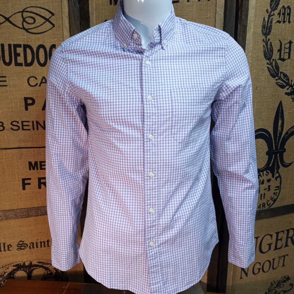 J. Crew Organic Cotton Stretch Button Down Shirt, S, Slim Fit